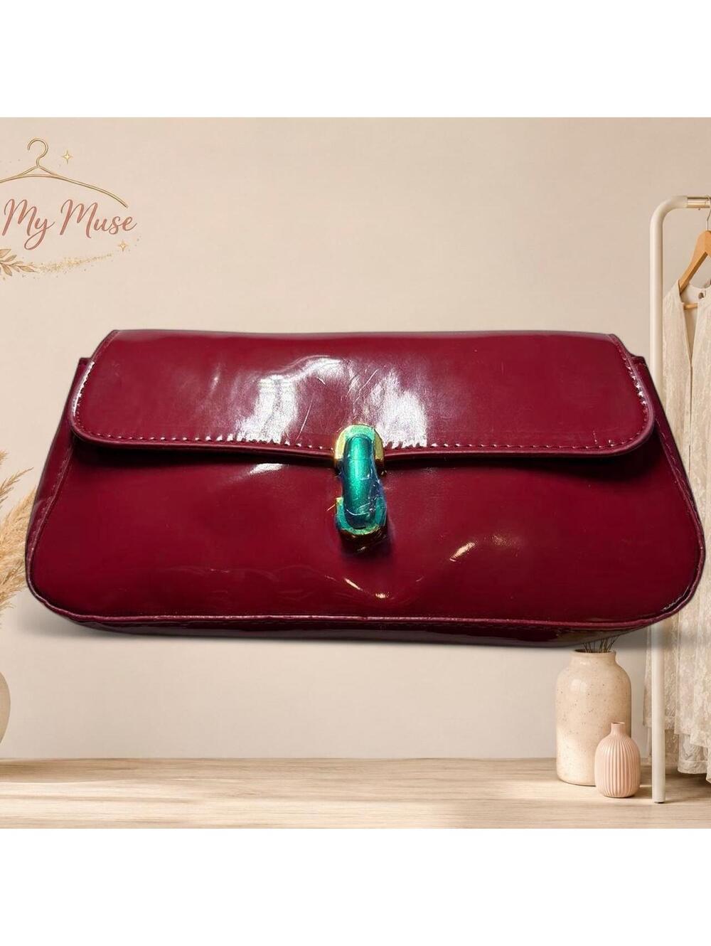 Women's Red and Burgundy Bag